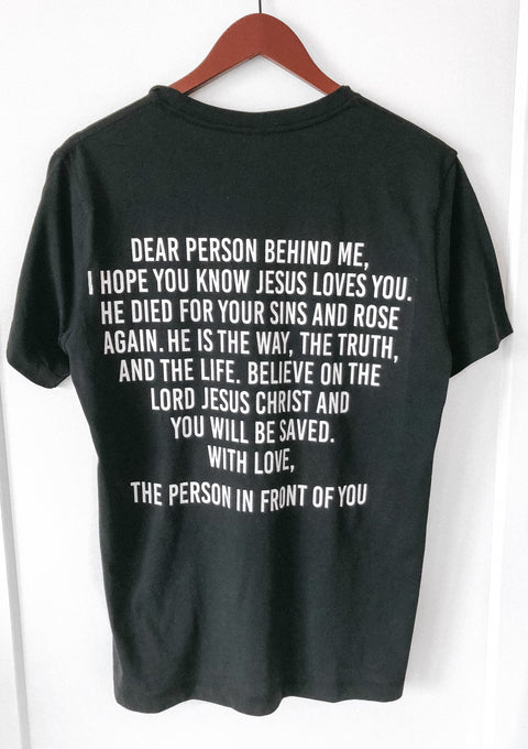 GOOD NEWS CARRIER BLACK SLEEVE T-SHIRT