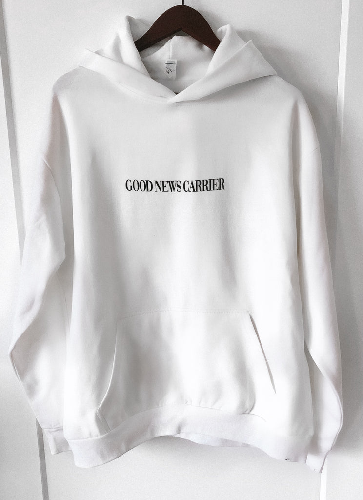 GOOD NEWS CARRIER WHITE URBAN HOODIE