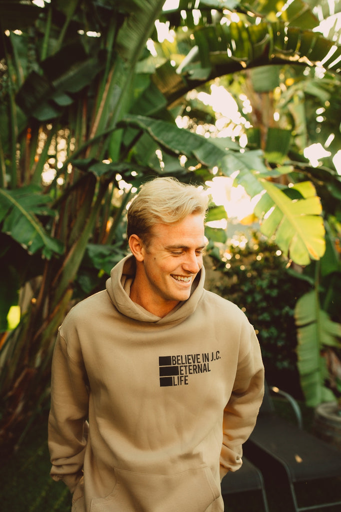 BELIEVE IN J.C. VINTAGE BROWN HOODIE