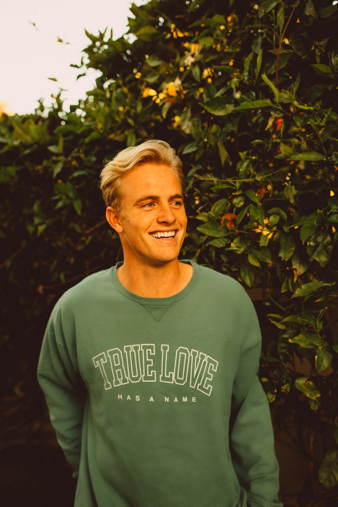 TRUE LOVE HAS A NAME SEAFOAM FRENCH TERRY PULLOVER