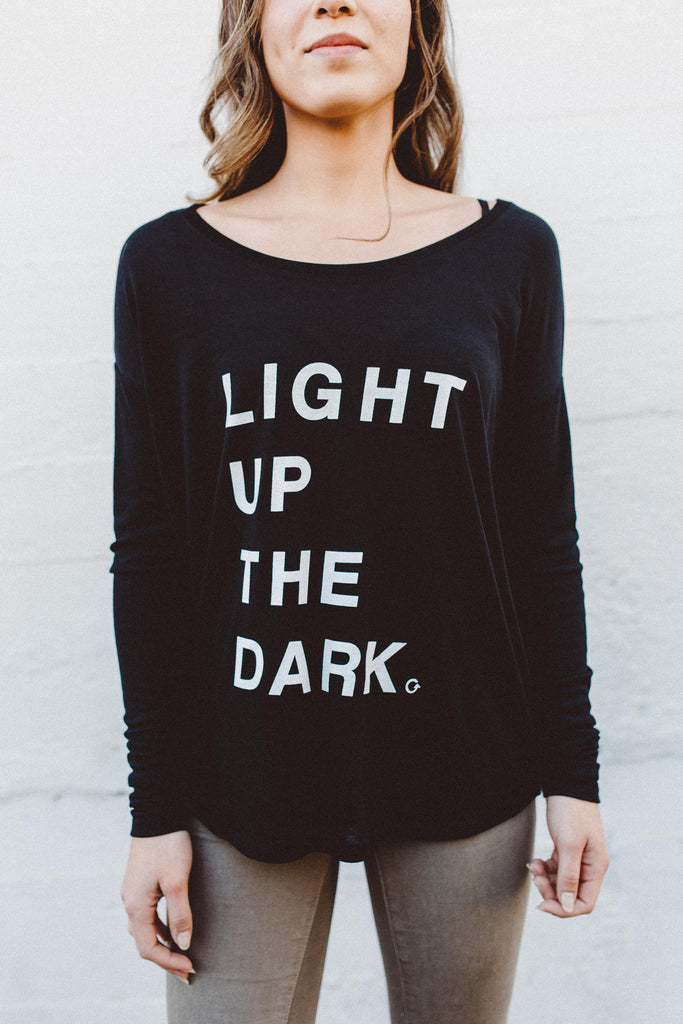 LIGHT UP THE DARK BLACK WOMEN'S FLOWY LONGSLEEVE