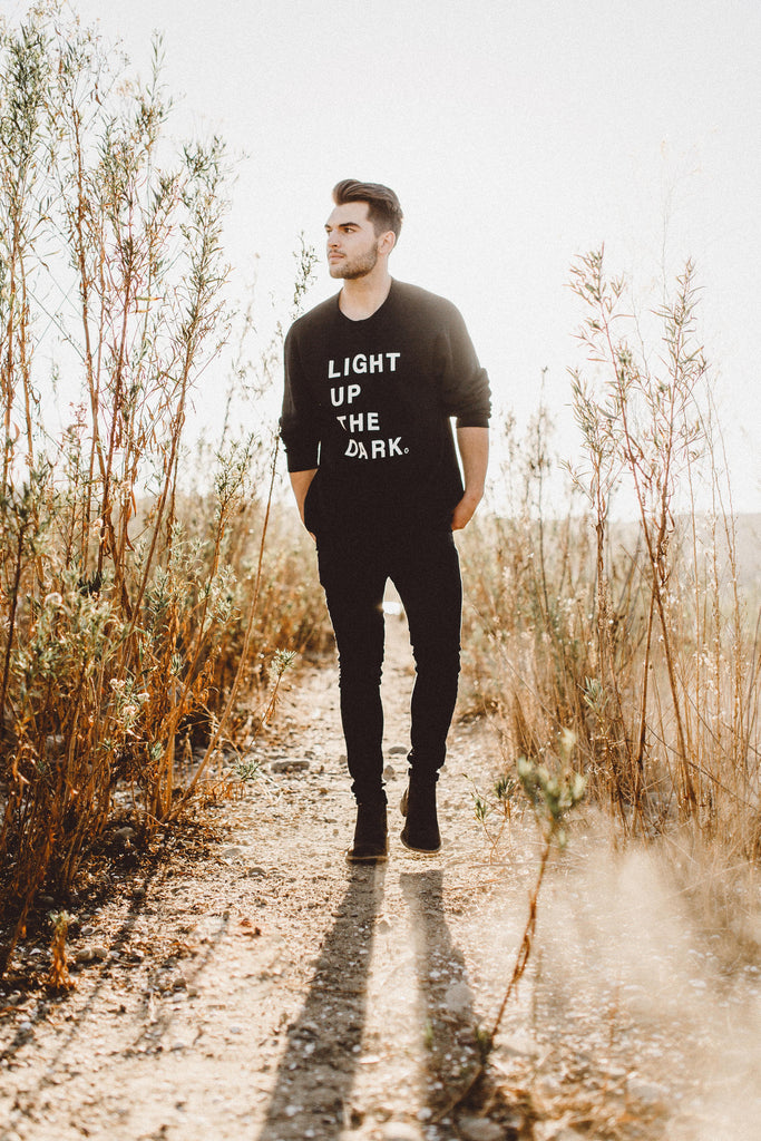 LIGHT UP THE DARK BLACK CREWNECK SWEATSHIRT
