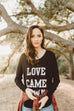 LOVE CAME DOWN BLACK WOMEN'S FLOWY LONGSLEEVE