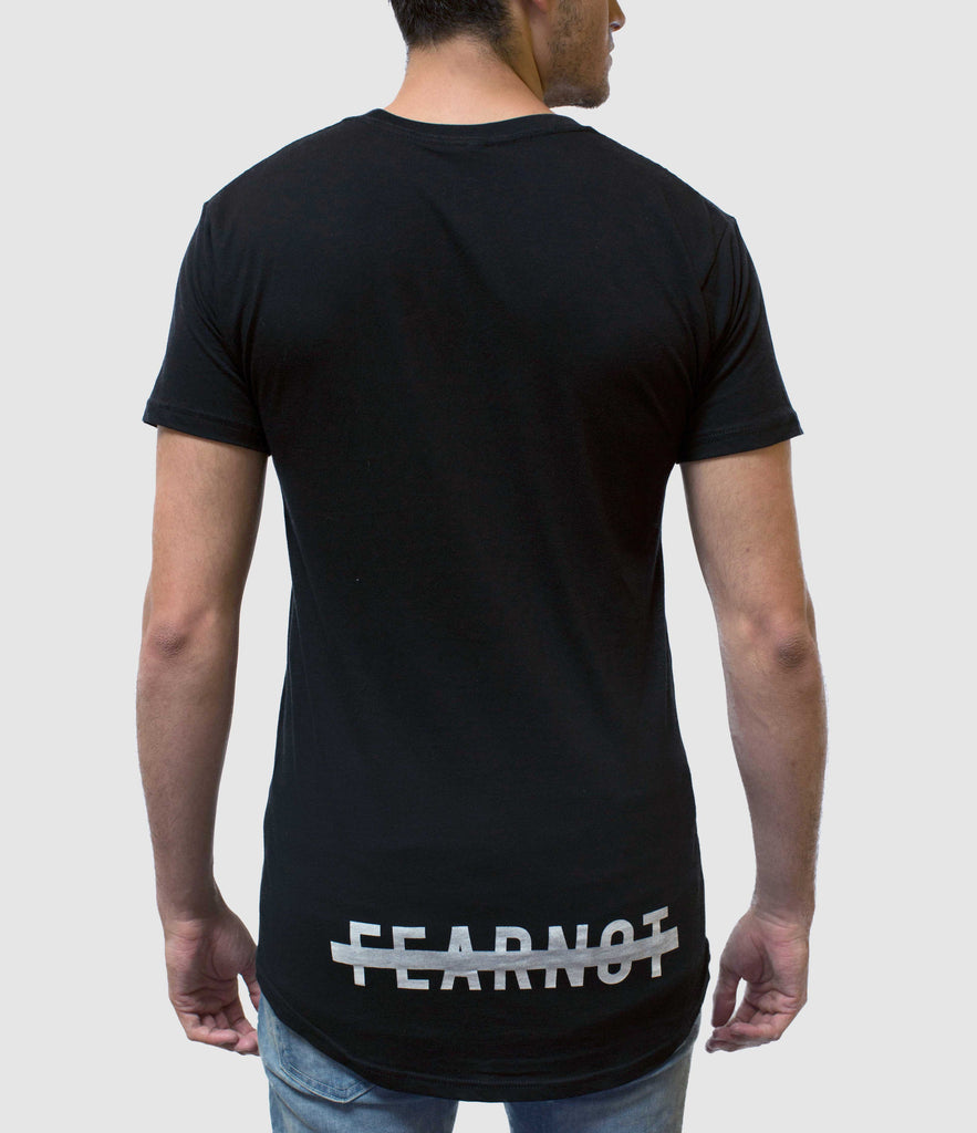 FEAR NOT BLACK LONG BODY T-SHIRT
