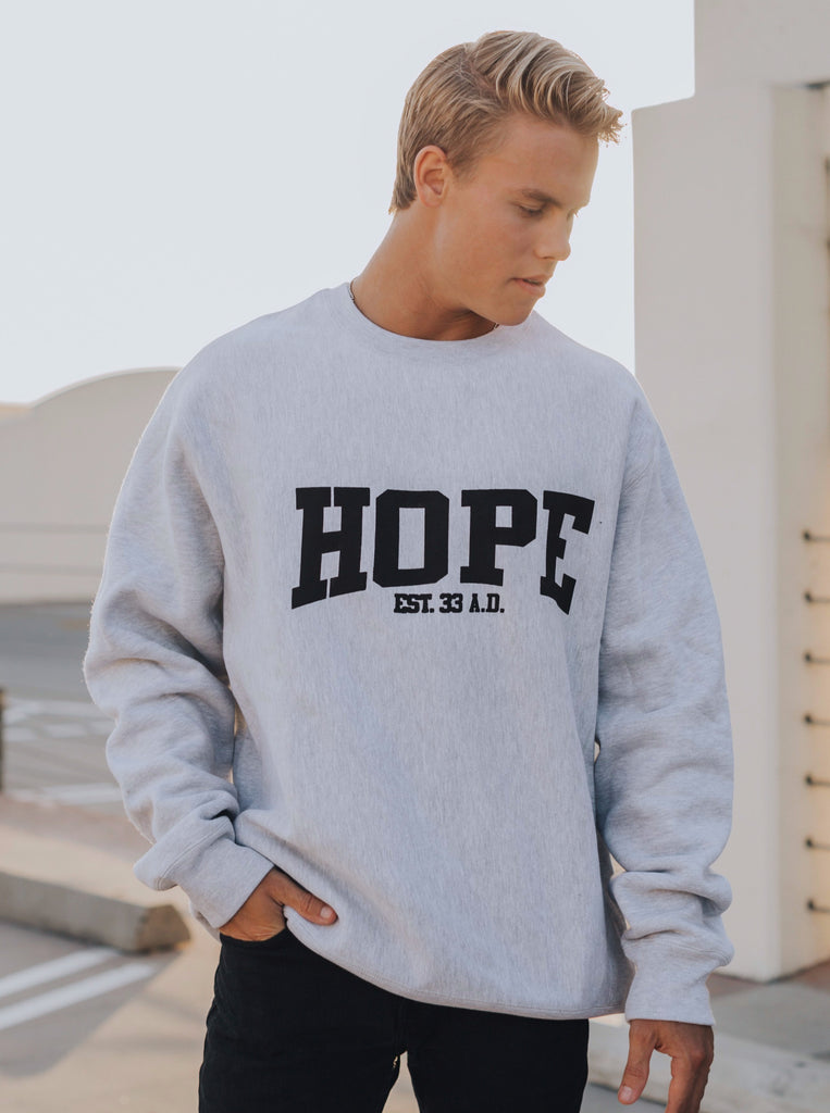 HOPE EST. AD33 GRAY PULLOVER