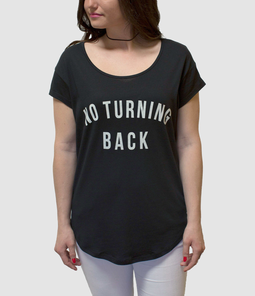 NO TURNING BACK WOMEN'S SWOOP NECK T-SHIRT