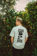 JESUS ROSE GRAY MINERAL WASH SLEEVE T-SHIRT