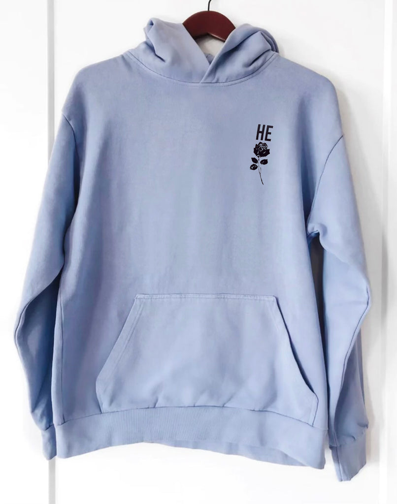 JESUS ROSE ICE BLUE URBAN HOODIE