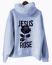 JESUS ROSE ICE BLUE URBAN HOODIE
