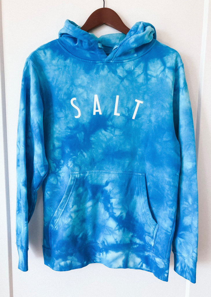 SALT + LIGHT TIE DYE AQUA BLUE HOODIE