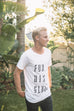 FOR HIS GLORY WHITE RAW NECK SLEEVE T-SHIRT