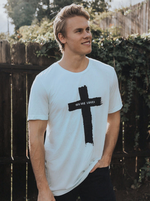 CROSS YOU ARE LOVED ICE BLUE T-SHIRT