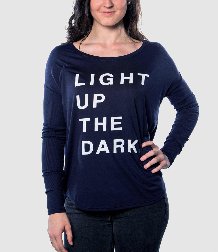 Light Up The Dark Midnight Women's Flowy Long-Sleeve