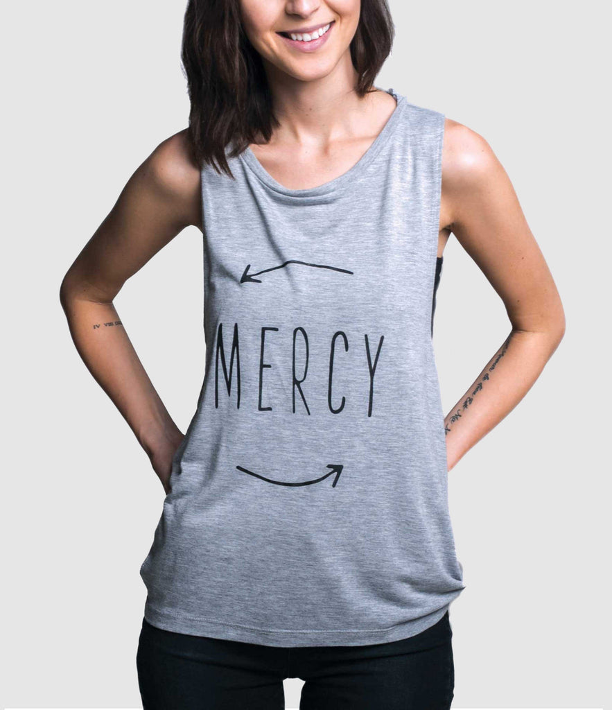 MERCY GREY FLOWY MUSCLE TANK