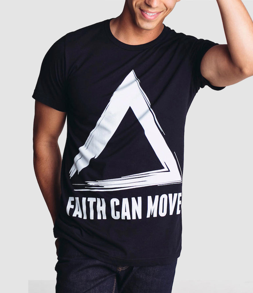 FAITH CAN MOVE MOUNTAINS BLACK T-SHIRT
