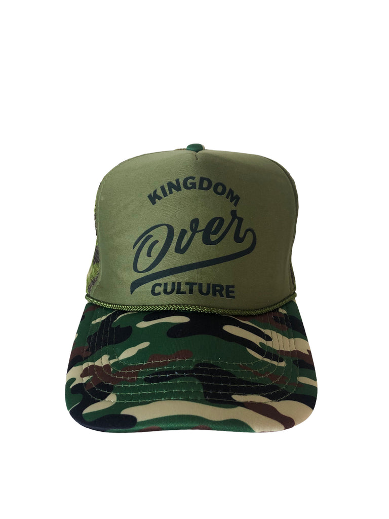 KINGDOM OVER CULTURE CAMO TRUCKER HAT