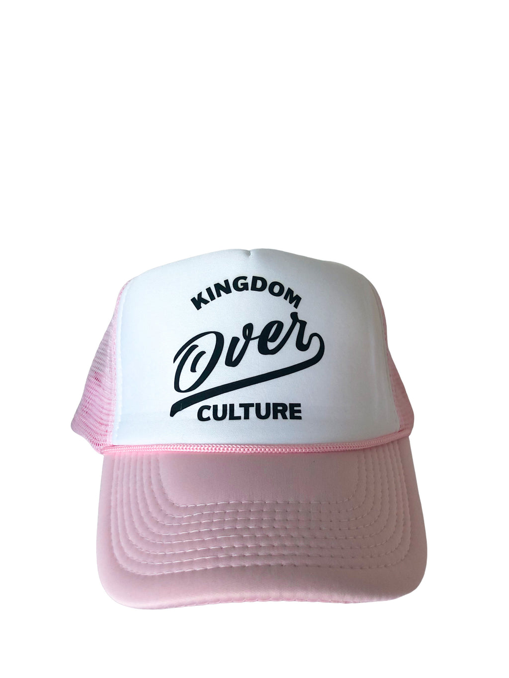 KINGDOM OVER CULTURE PINK TRUCKER HAT