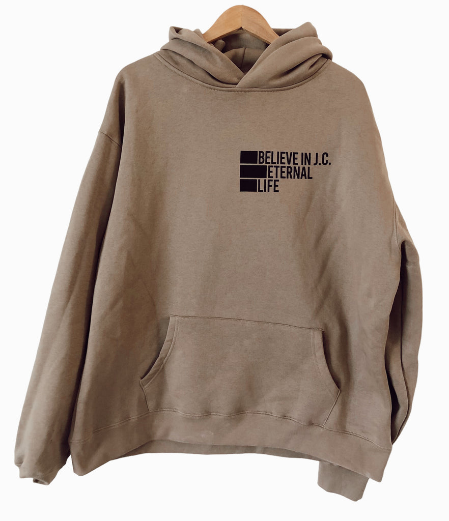 BELIEVE IN J.C. VINTAGE BROWN HOODIE