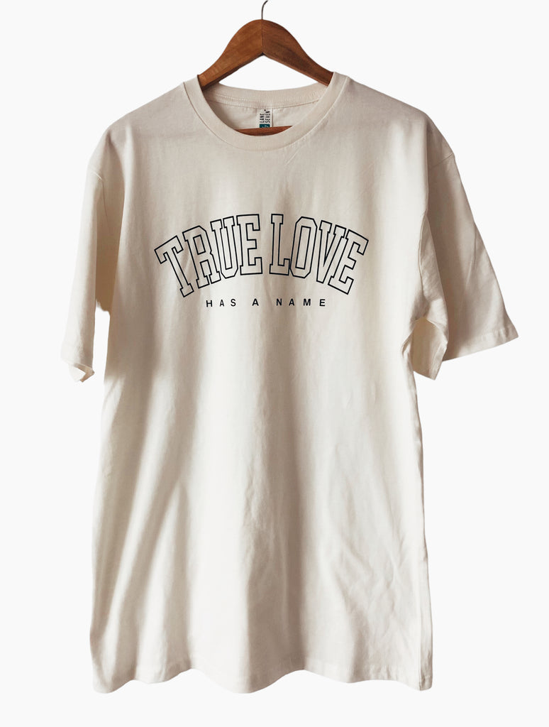 TRUE LOVE HAS A NAME VINTAGE CREAM SLEEVE T-SHIRT