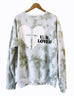 U.R.LOVED HEART WHITE/OLIVE TIE DYE PULLOVER