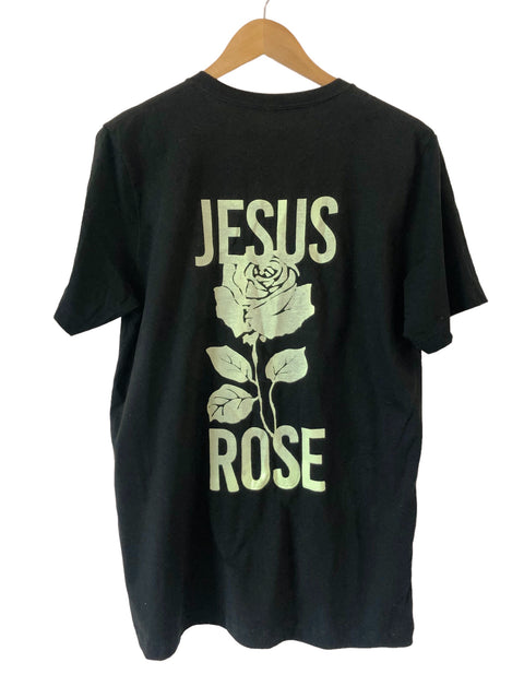 JESUS ROSE BLACK NEON SLEEVE T-SHIRT
