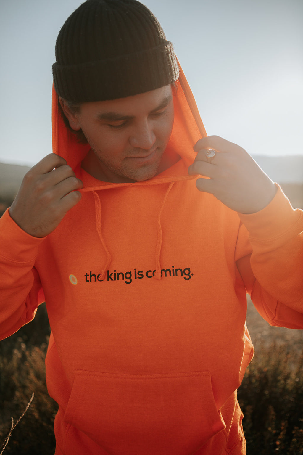 THE KING IS COMING ORANGE HOODIE