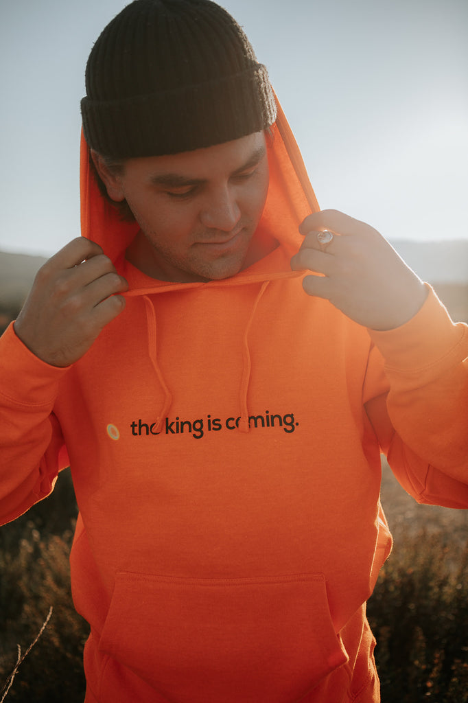 THE KING IS COMING ORANGE HOODIE