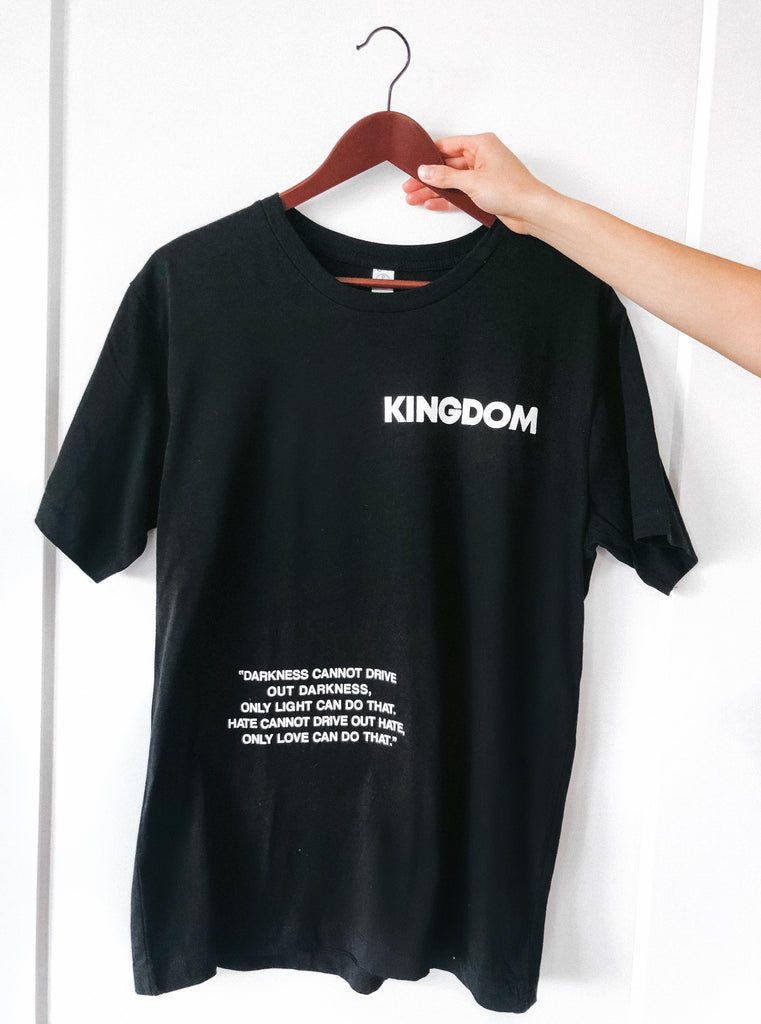 KINGDOM MLKJR QUOTE BLACK SLEEVE T-SHIRT