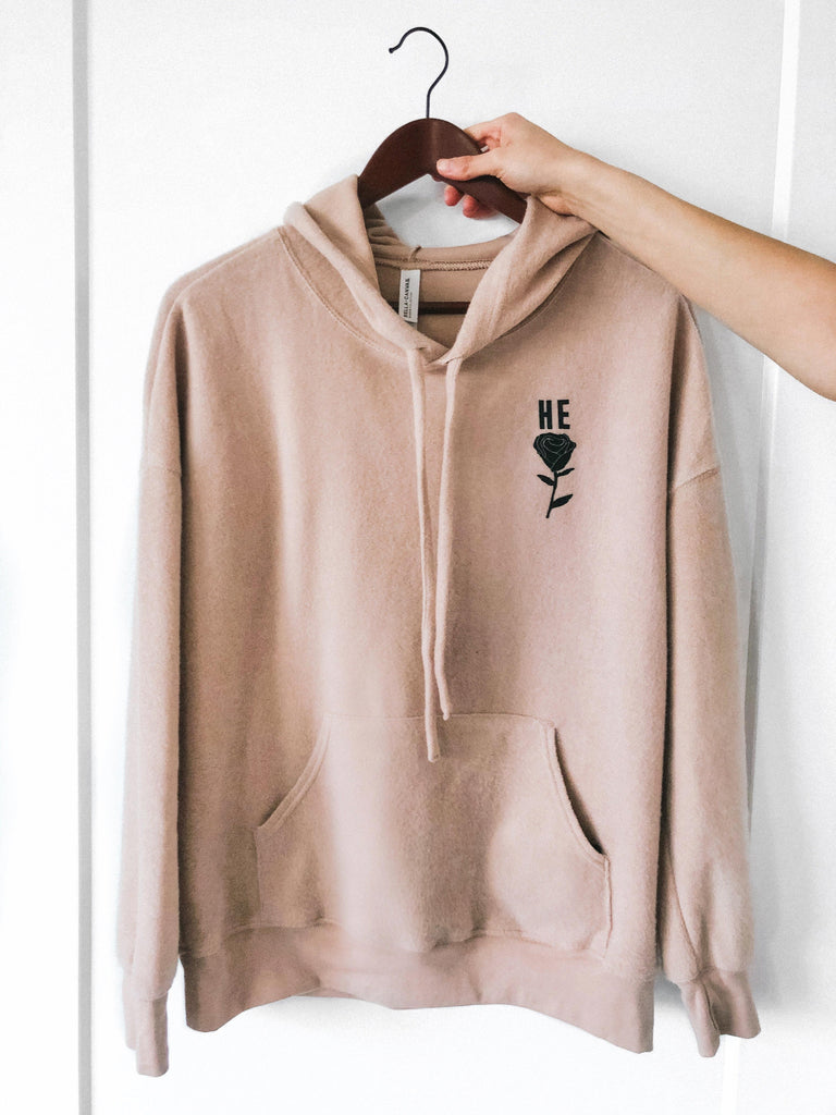 HE ROSE TAN FLEECE HOODIE