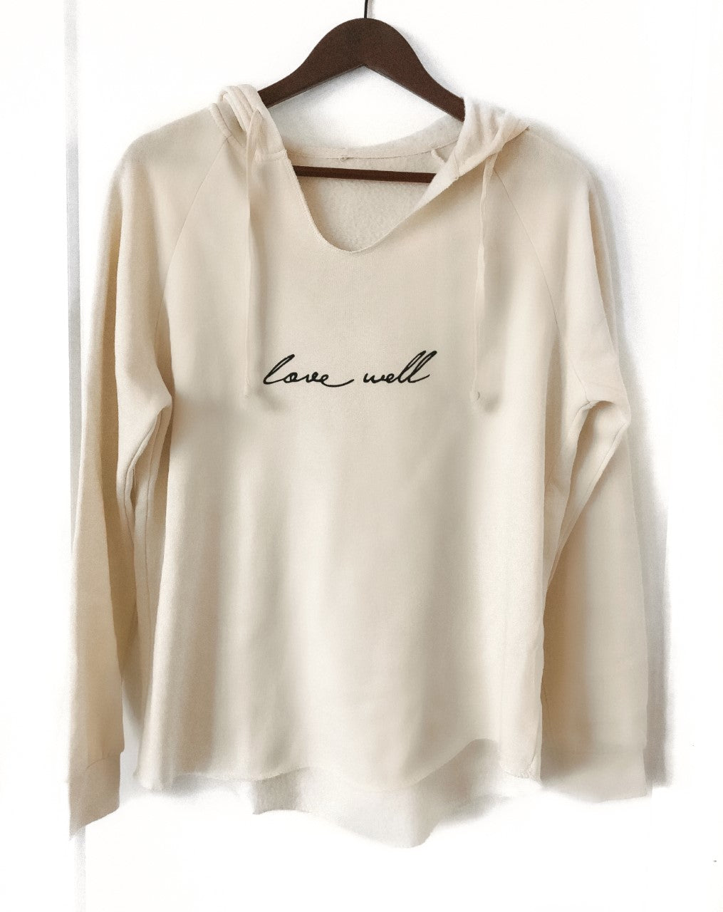 LOVE WELL CALIFORNIA OFF-WHITE WAVE WASH HOODIE