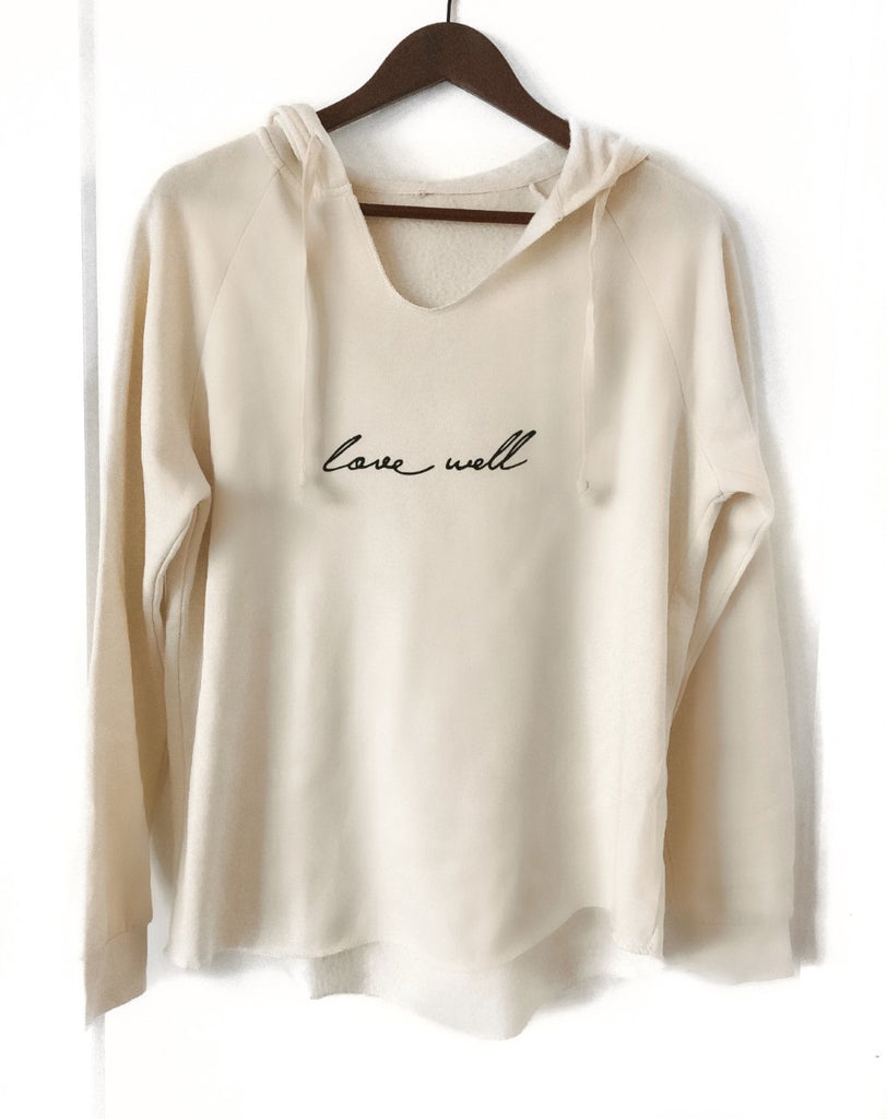 LOVE WELL CALIFORNIA OFF-WHITE WAVE WASH HOODIE