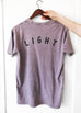 SALT + LIGHT ORCHID STONE WASH SLEEVE T-SHIRT
