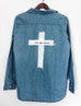 CROSS YOU ARE LOVED BLUE DENIM SHIRT