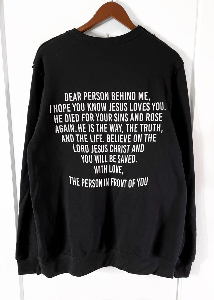 GOOD NEWS CARRIER BLACK CREW PULLOVER