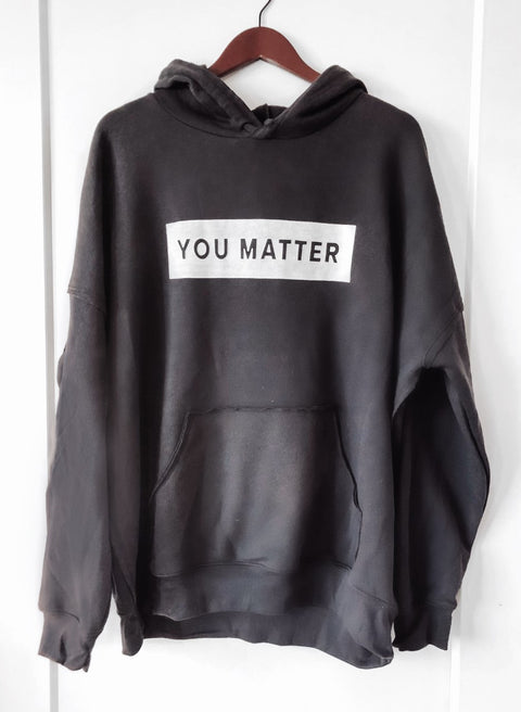 YOU MATTER DARK GREY  HOODIE