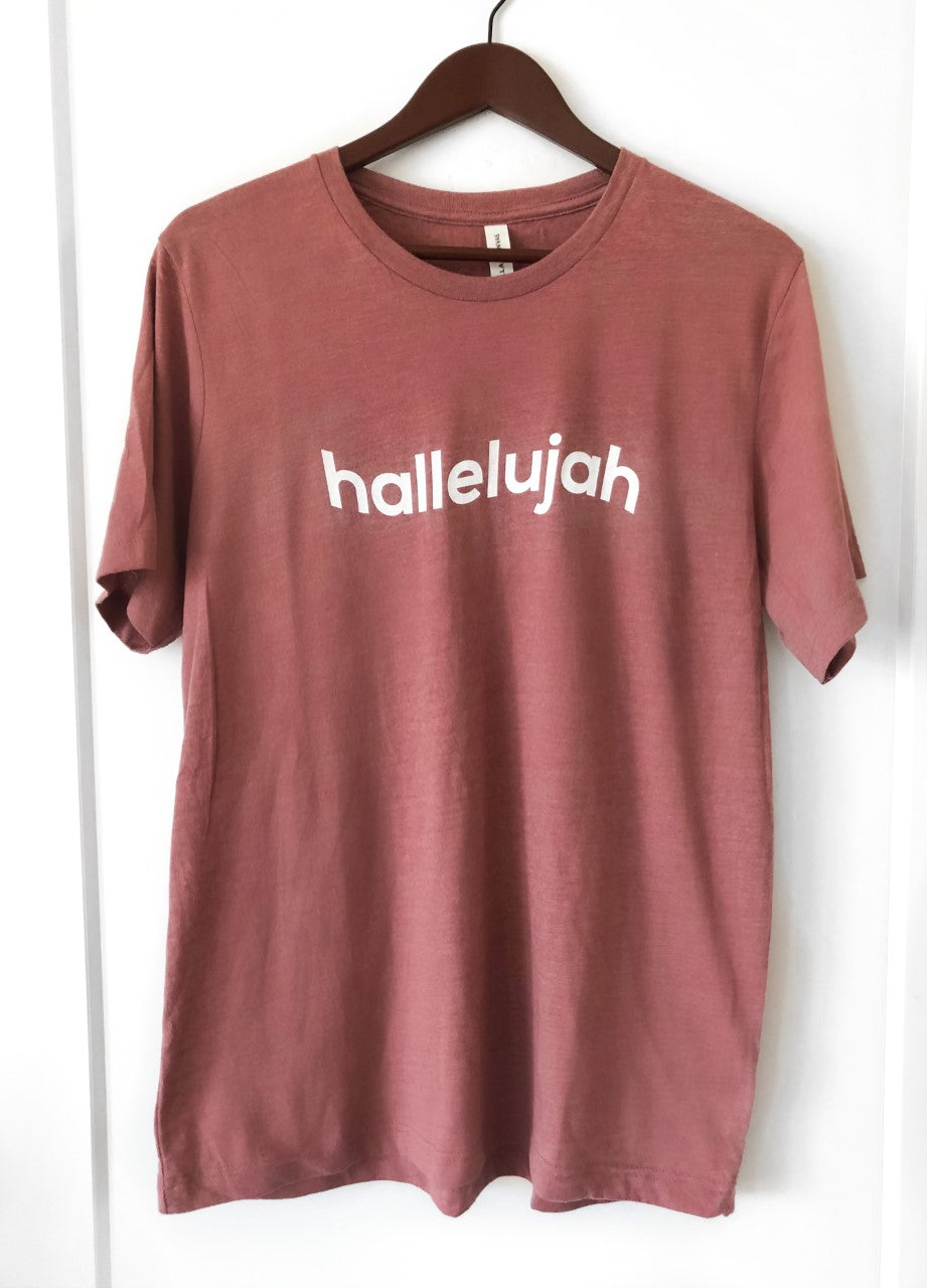 HALLELUJAH MAUVE SLEEVE T-SHIRT