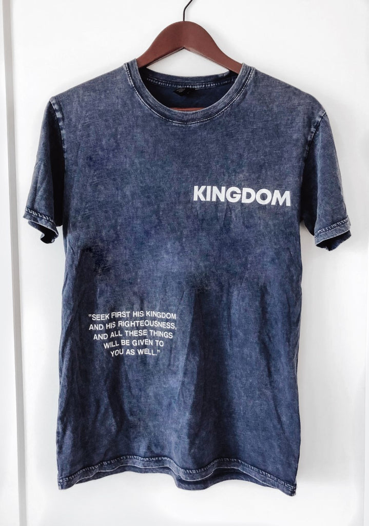 KINGDOM SEEK FIRST BLUE MINERAL WASH TEE