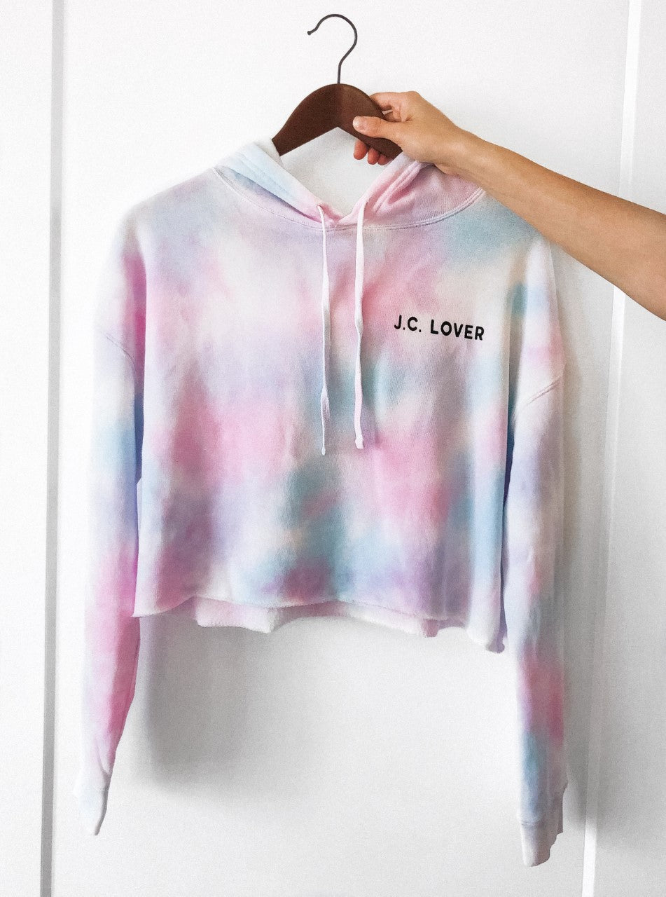 J.C.LOVER PINK SKIES WOMEN'S FLOWY CROPPED HOODIE