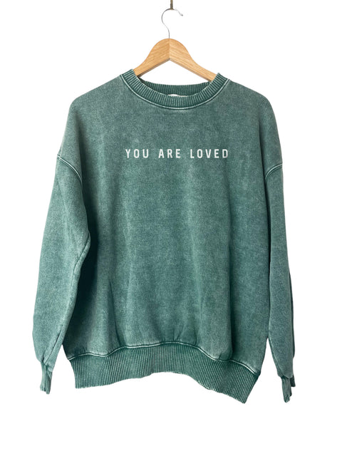 YOU ARE LOVED VINTAGE PINE PULLOVER