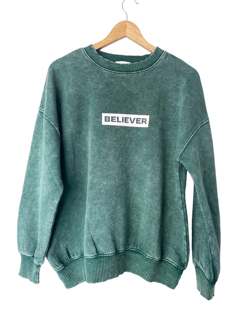 BELIEVER VINTAGE PINE PULLOVER