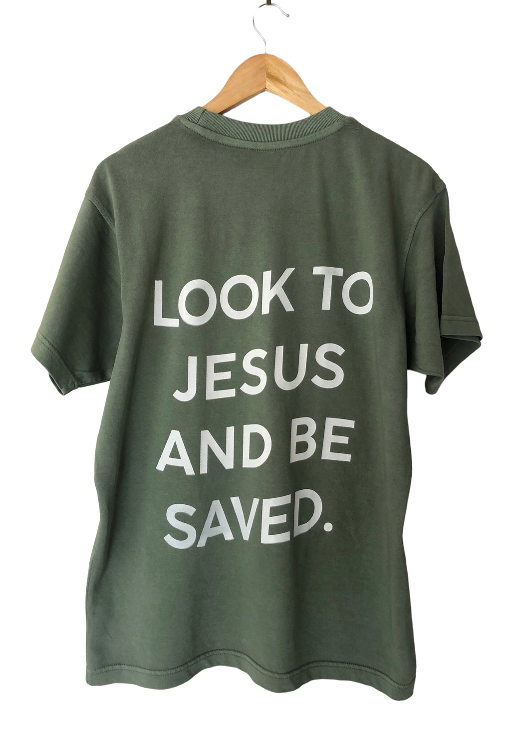 LOOK TO JESUS MOSS GREEN SLEEVE T-SHIRT