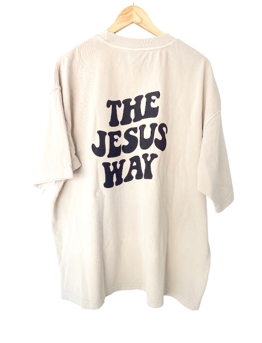 THE JESUS WAY HEAVY CORE GARMENT DYED TEE (COLOR FRENCH OAK)