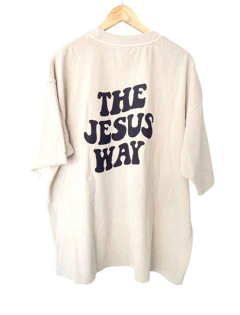 THE JESUS WAY HEAVY CORE GARMENT DYED TEE (COLOR FRENCH OAK)