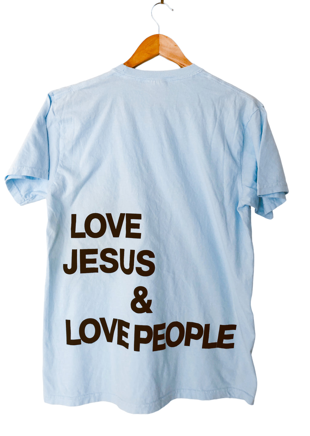 LOVE JESUS & LOVE PEOPLE ICE BLUE SLEEVE T-SHIRT