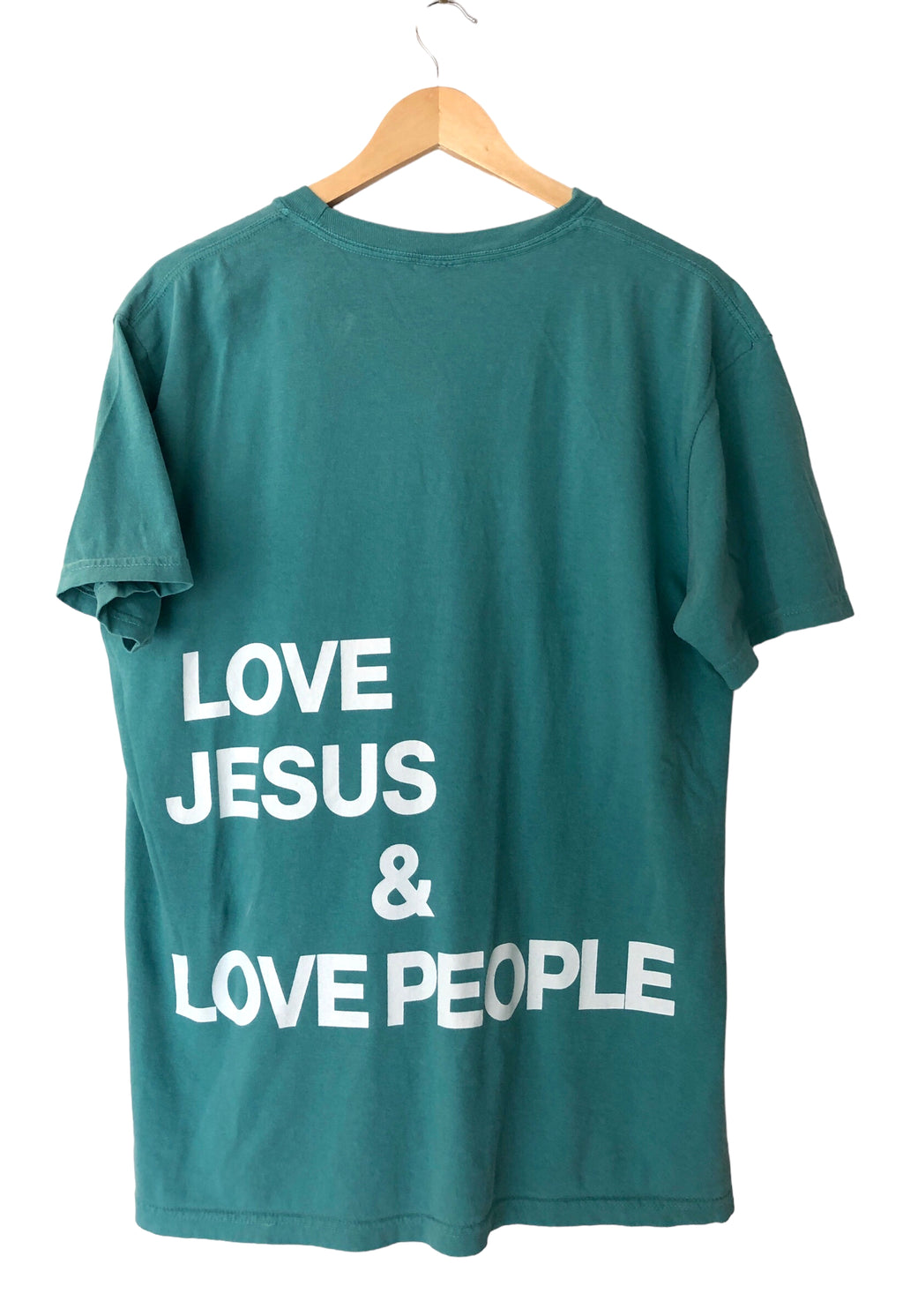 LOVE JESUS & LOVE PEOPLE SEAFOAM SLEEVE T-SHIRT