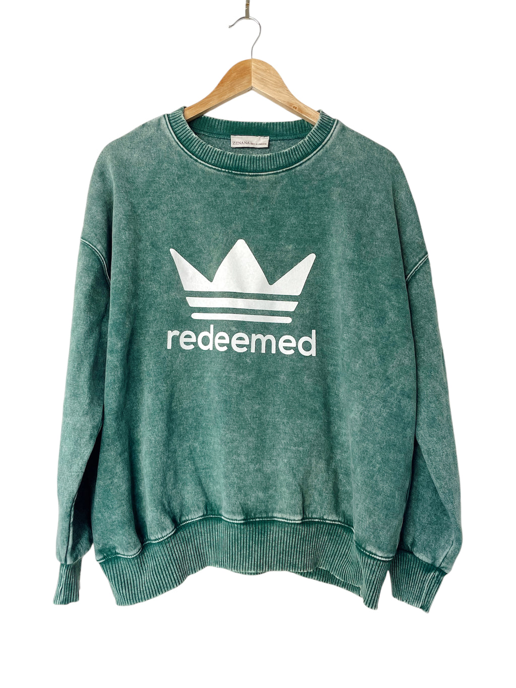 REDEEMED BY THE KING VINTAGE PINE PULLOVER