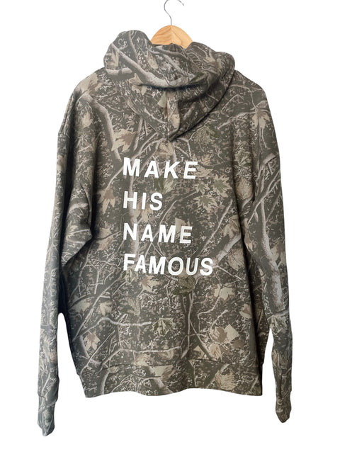 MAKE HIS NAME FAMOUS TREE CAMO URBAN HOODIE