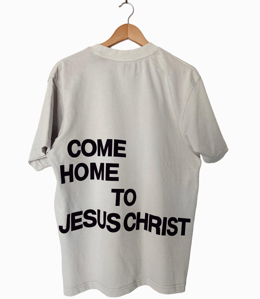 COME HOME TO JESUS LUNAR ROCK SLEEVE T-SHIRT
