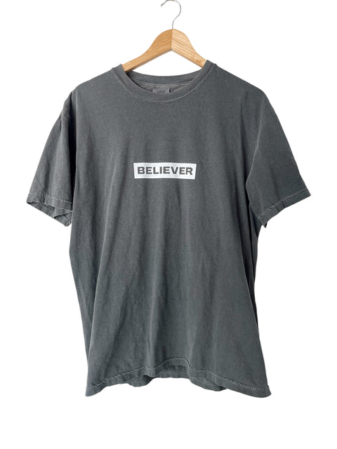 BELIEVER VINTAGE GRAY SLEEVE T-SHIRT