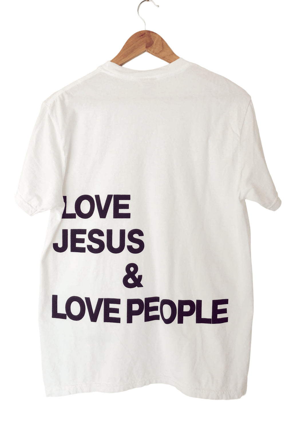 LOVE JESUS & LOVE PEOPLE WHITE SLEEVE T-SHIRT